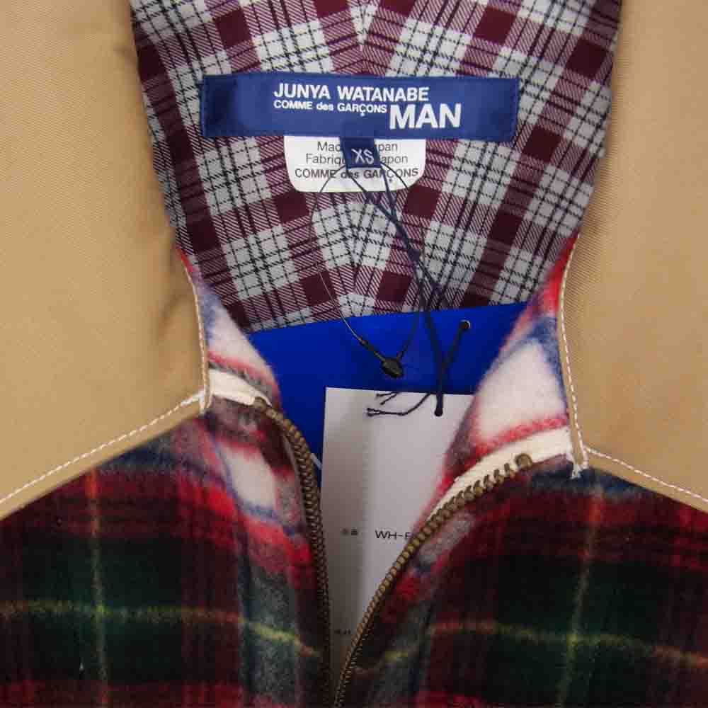 JUNYA WATANABE COMME des GARCONS MAN ジュンヤワタナベコムデギャルソンマン 21AW WH-B023 コットン ウール ドッキング シャツ ブルゾン ブラウン系 XS【新古品】【未使用】【中古】
