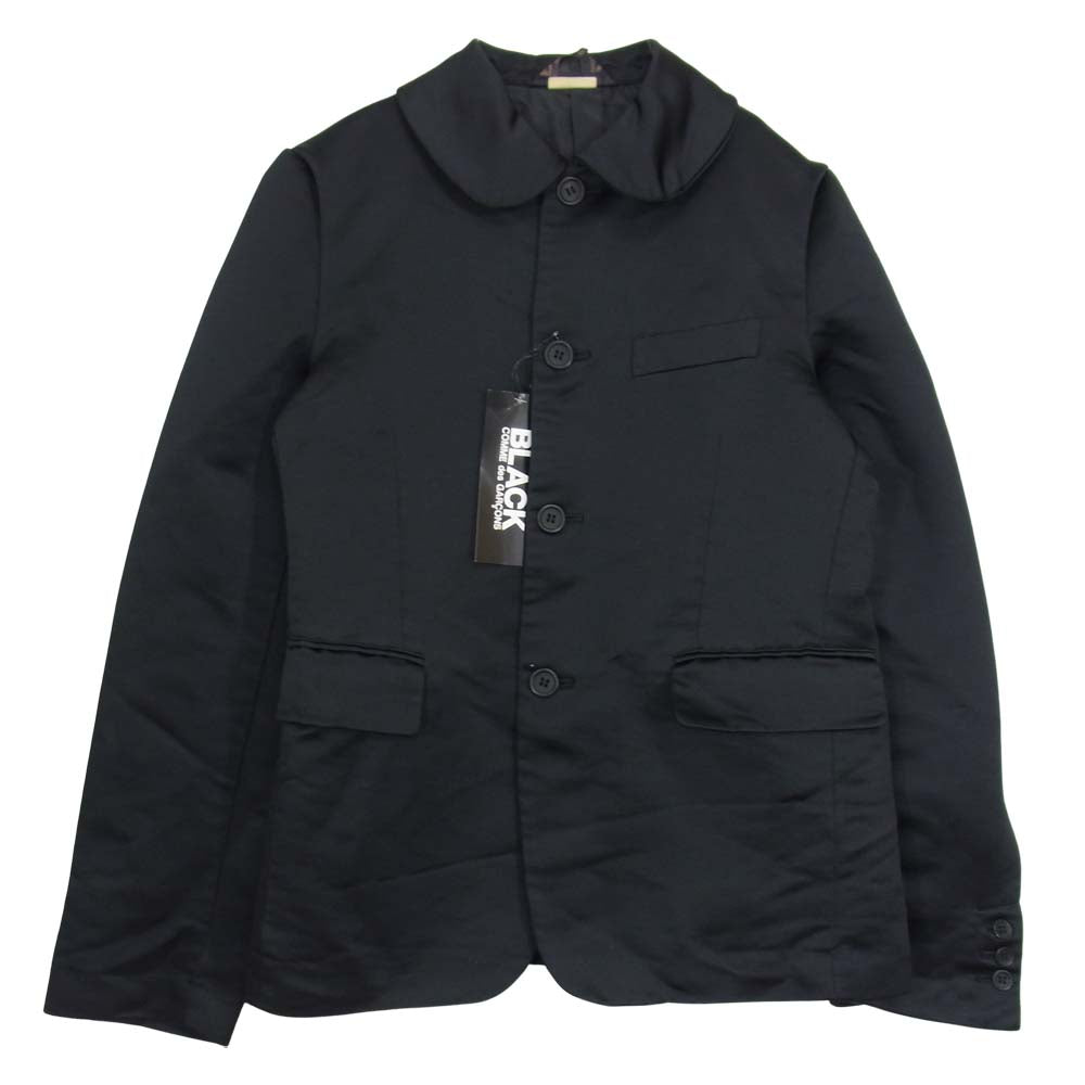 COMME des GARCONS コムデギャルソン BLACK 1D-J019-052-1-3 AD2019 エステル縮絨 ポリ縮 丸襟 ジャケット ブラック系 S【新古品】【未使用】【中古】