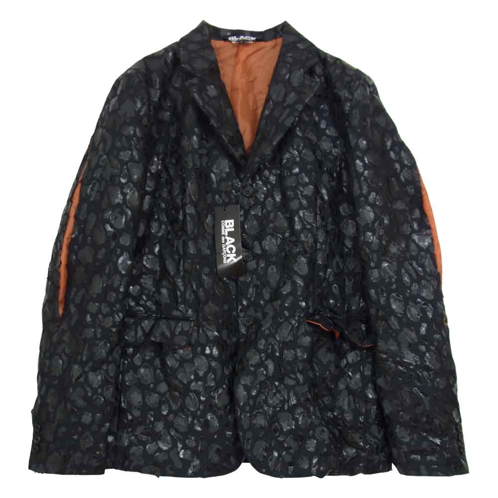 COMME des GARCONS コムデギャルソン BLACK 21SS 1G-J005 エステル レオパード プリント 皺加工 ジャケット ブラック系 L【新古品】【未使用】【中古】