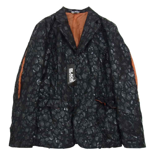 COMME des GARCONS コムデギャルソン BLACK 21SS 1G-J005 エステル レオパード プリント 皺加工 ジャケット ブラック系 L【新古品】【未使用】【中古】