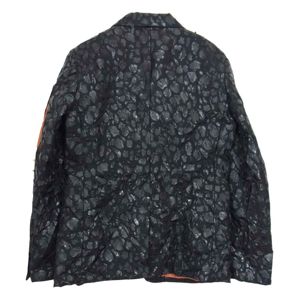 COMME des GARCONS コムデギャルソン BLACK 21SS 1G-J005 エステル レオパード プリント 皺加工 ジャケット ブラック系 L【新古品】【未使用】【中古】