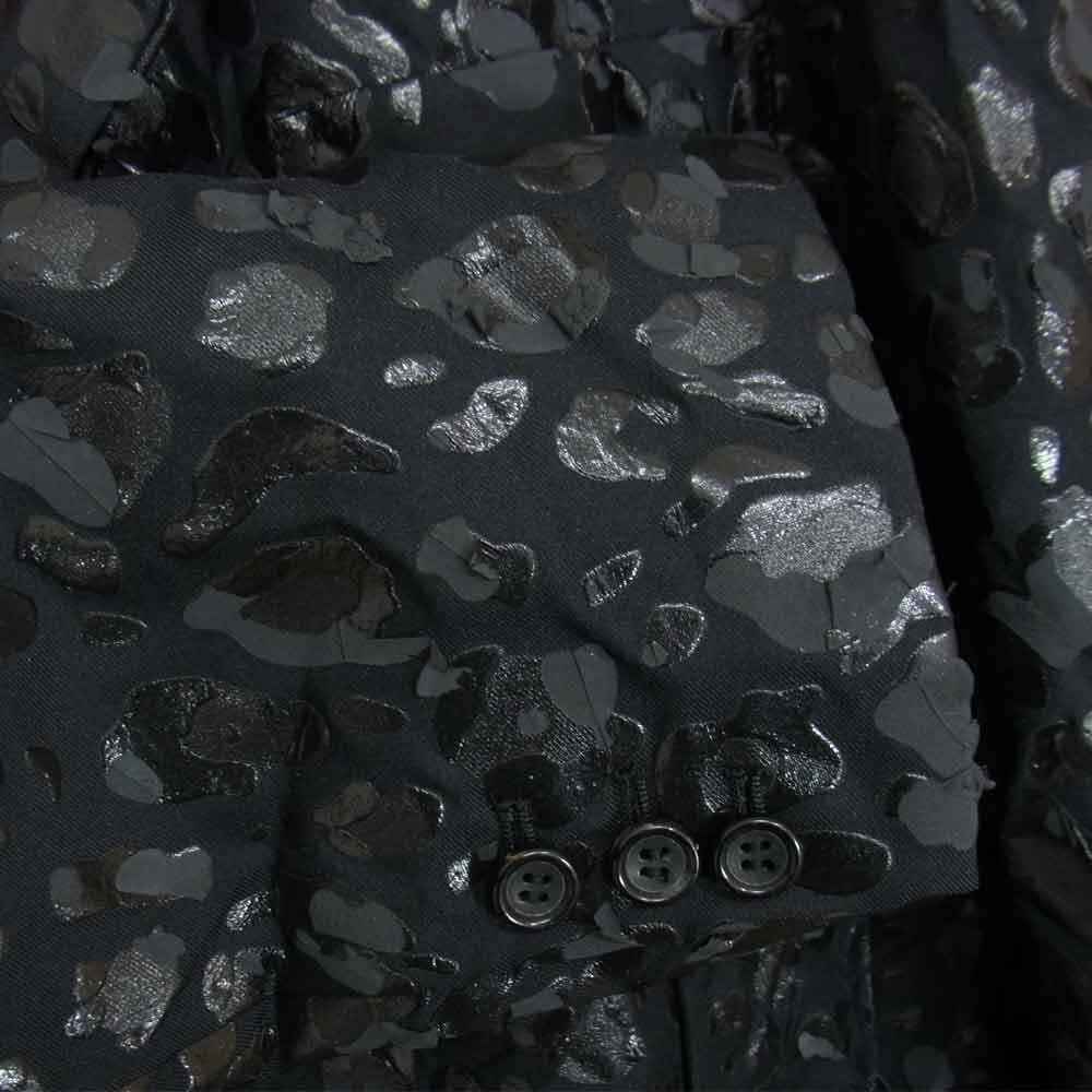 COMME des GARCONS コムデギャルソン BLACK 21SS 1G-J005 エステル レオパード プリント 皺加工 ジャケット ブラック系 L【新古品】【未使用】【中古】