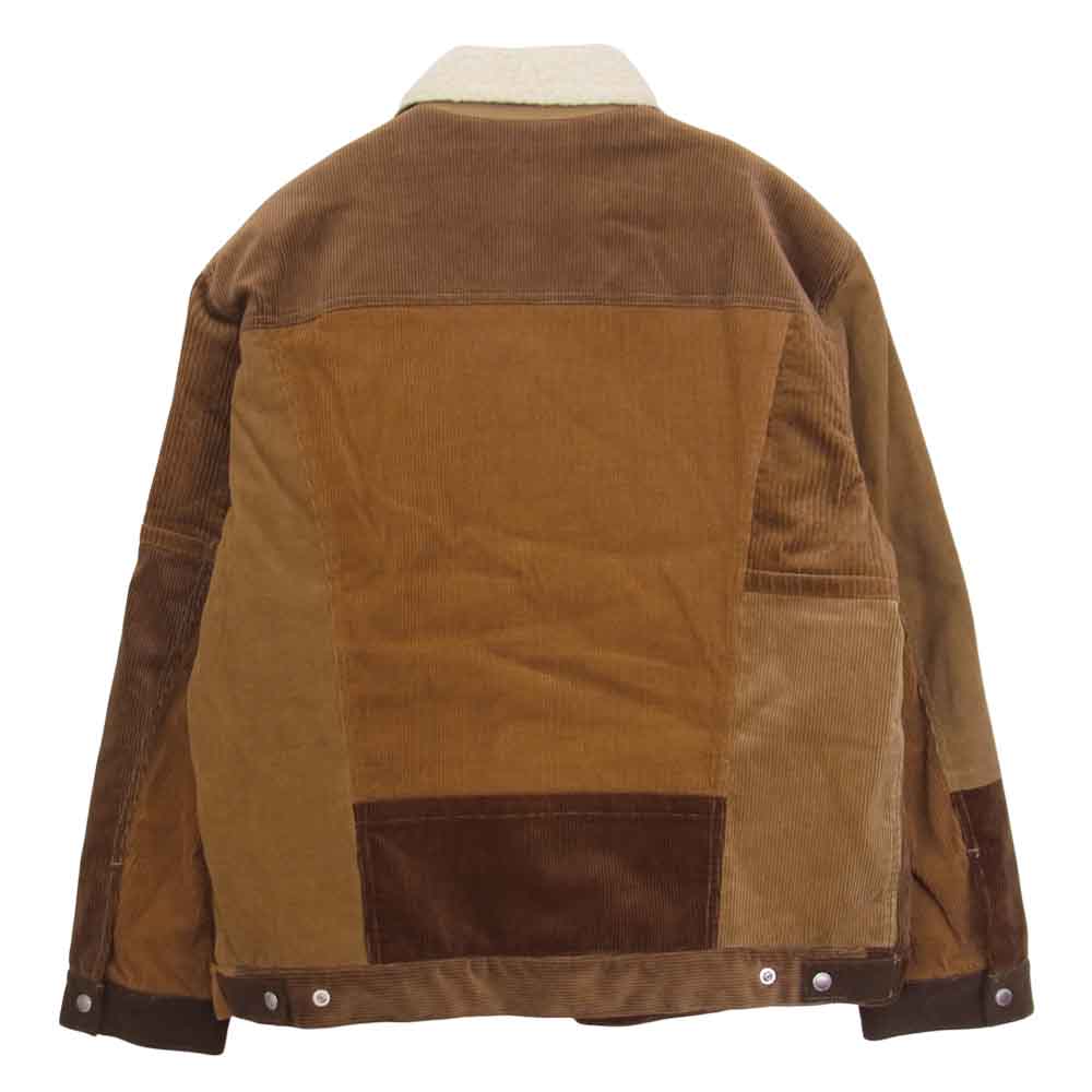 COMME des GARCONS コムデギャルソン HOMME オム 21AW HH-J025 コーデュロイ ボア パッチワーク トラックジャケット ブラウン系 L【新古品】【未使用】【中古】