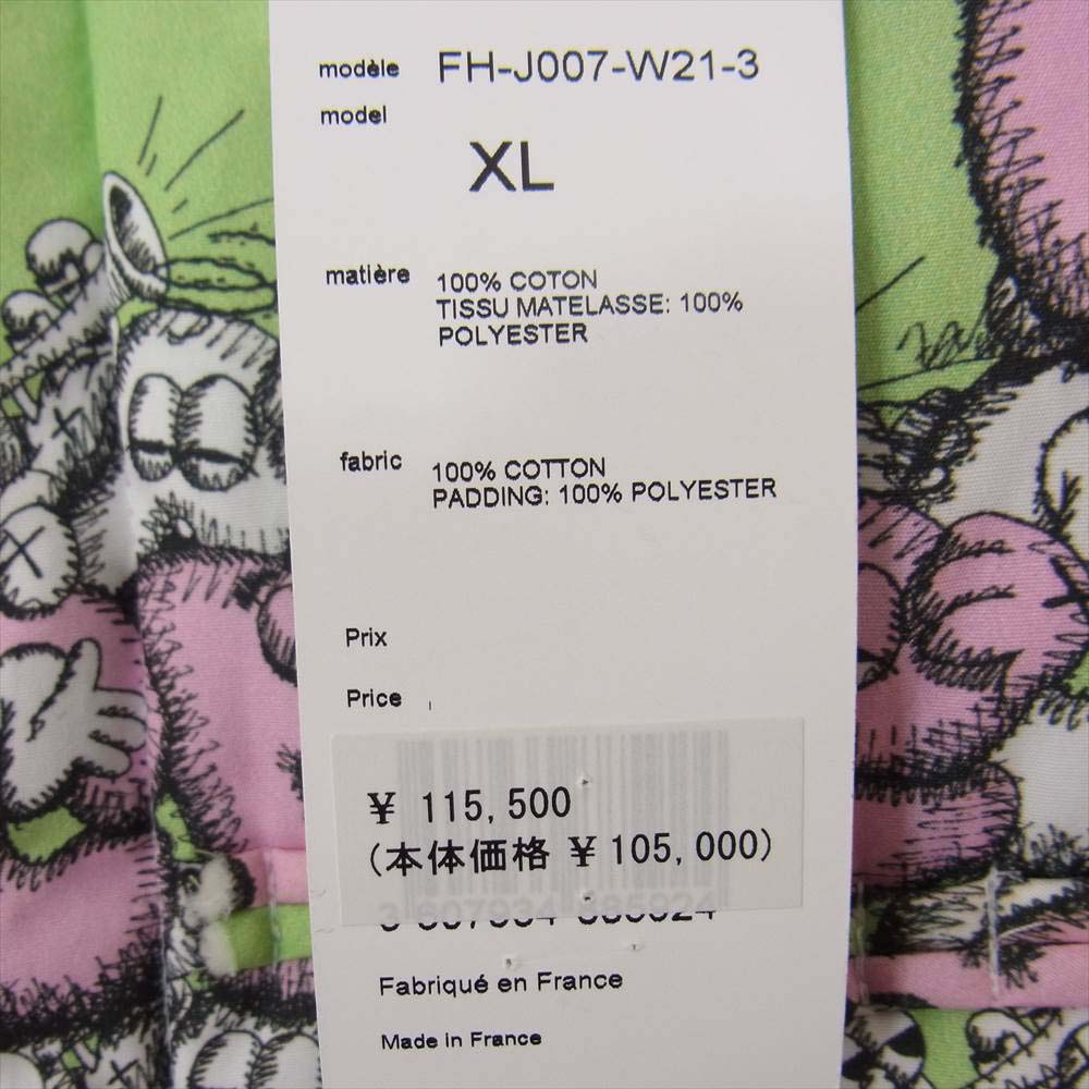 COMME des GARCONS コムデギャルソン SHIRT シャツ kaws カウズ 21AW FH-J007-W21-3 中綿 チャイナ ベスト ライトグリーン系 XL【新古品】【未使用】【中古】