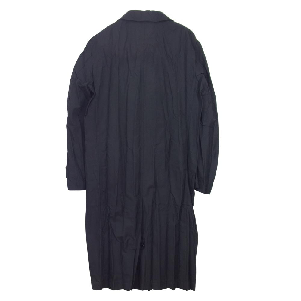 COMME des GARCONS コムデギャルソン HOMME オム 21AW HH-C011 エステル 皺加工 ステンカラーコート ブラック系 S【新古品】【未使用】【中古】