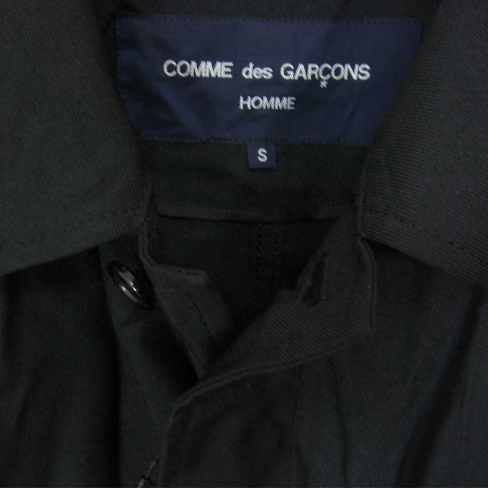 COMME des GARCONS コムデギャルソン HOMME オム 21AW HH-C011 エステル 皺加工 ステンカラーコート ブラック系 S【新古品】【未使用】【中古】