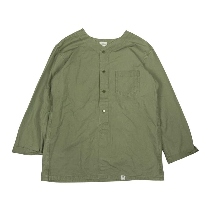 ベドウィンアンドザハートブレイカーズ MILITARY PULLOVER SHIR ミリタリー ノーカラー プルオーバー シャツ カーキ系 2【中古】