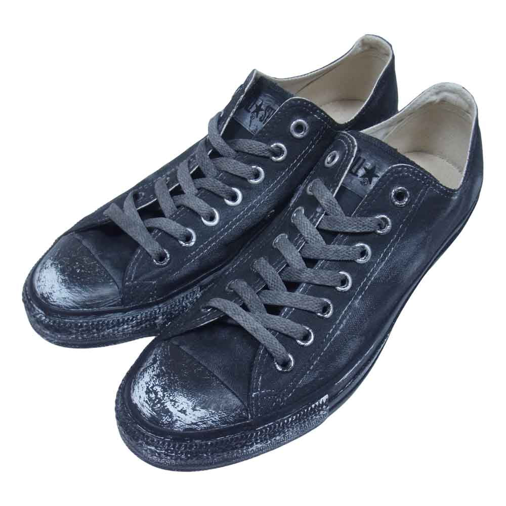 リザレクション REMAKE CONVERSE CANVAS ALL STAR OX オリジナルリメイク コンバース キャンバスオールスター ブラック系 28cm【中古】