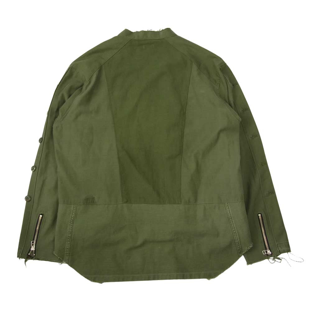 オールドパーク ミリタリー 再構築 リメイク スタンドカラー ジャケット カーキ系 M【中古】
