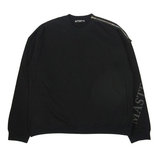 mastermind JAPAN マスターマインドジャパン スカル プリント ショルダー ジップ クルーネック トレーナー スウェット ブラック系 M【美品】【中古】