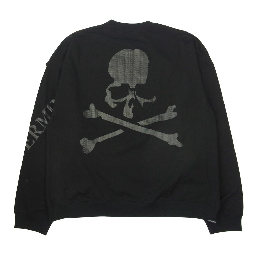 mastermind JAPAN マスターマインドジャパン スカル プリント ショルダー ジップ クルーネック トレーナー スウェット ブラック系 M【美品】【中古】