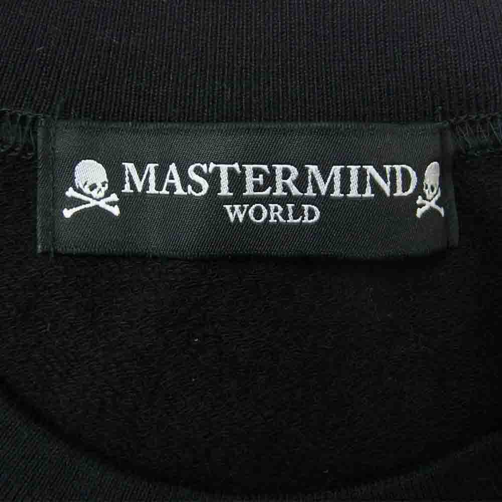 mastermind JAPAN マスターマインドジャパン スカル プリント ショルダー ジップ クルーネック トレーナー スウェット ブラック系 M【美品】【中古】