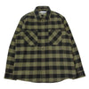 OFF-WHITE オフホワイト 国内正規品 イーストランドタグ 21AW OMGA133F21FAB001 Plaid flannel shirt バックアロー ブロックチェック フランネル シャツ ブラック系 カーキ系 XL【美品】【中古】