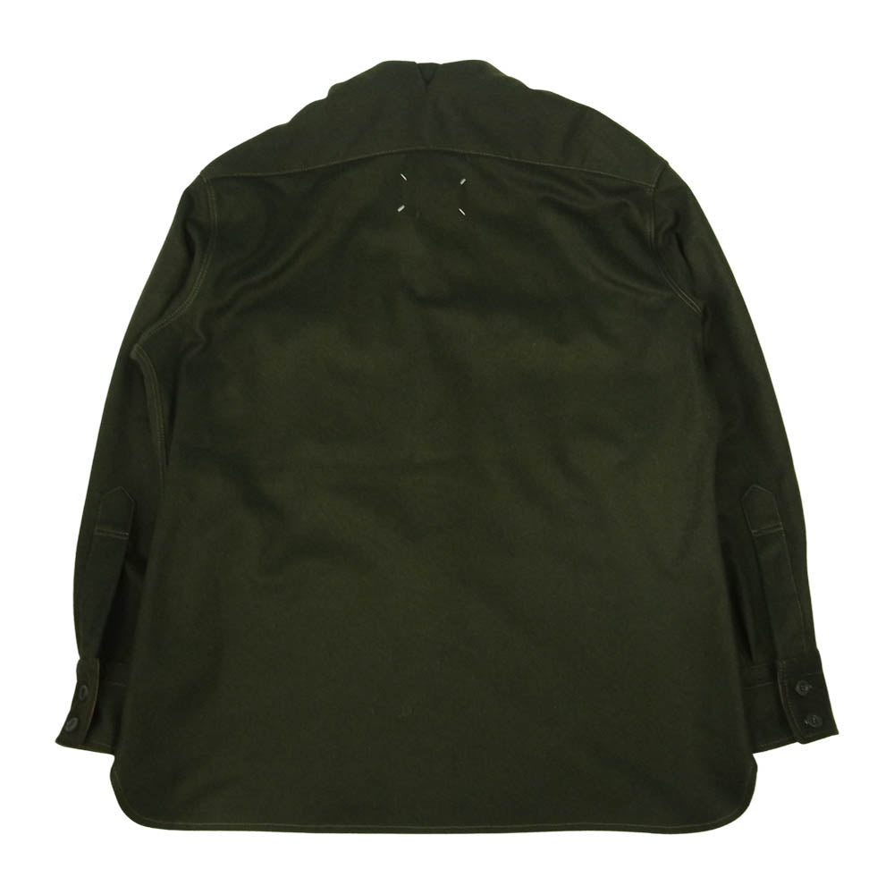 MAISON MARGIELA メゾンマルジェラ 22SS S30DL0495 S54297 Wool Over Shirt オーバーサイズ ウール シャツ ジャケット カーキ系 42【美品】【中古】