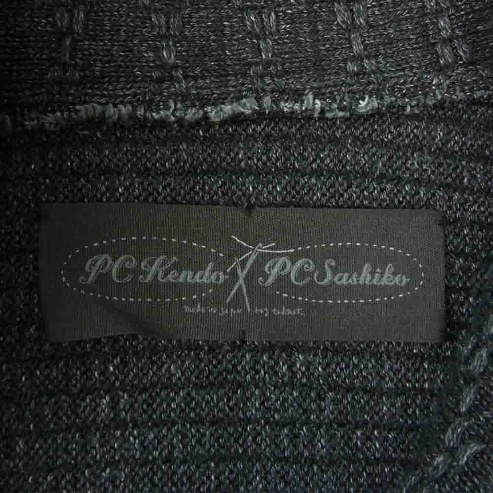 PORTER CLASSIC ポータークラシック 21AW PC KENDO SASHIKO BEATNIK KENDO KNIT CARDIGAN ビートニック 剣道 ニット ショールカラー カーディガン グレー系 XL【中古】