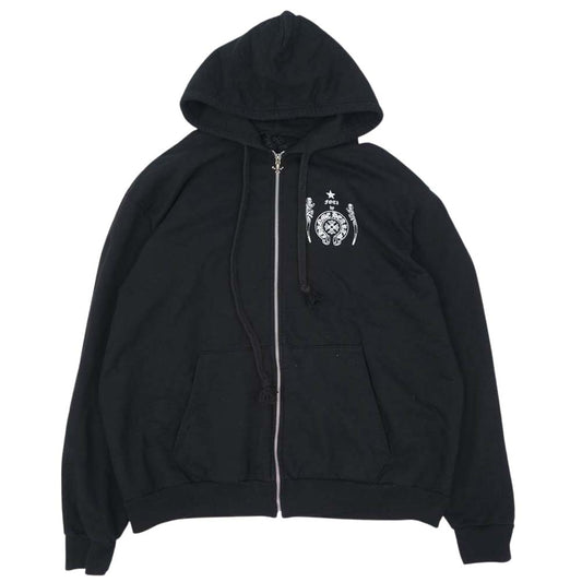 CHROME HEARTS クロムハーツ（原本無） 国内正規品 フォライ ハリス ティータ ジップ パーカー ブラック系 XL【中古】