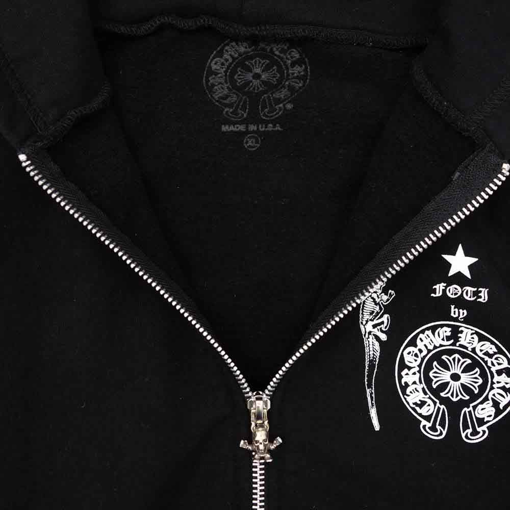 CHROME HEARTS クロムハーツ（原本無） 国内正規品 フォライ ハリス ティータ ジップ パーカー ブラック系 XL【中古】