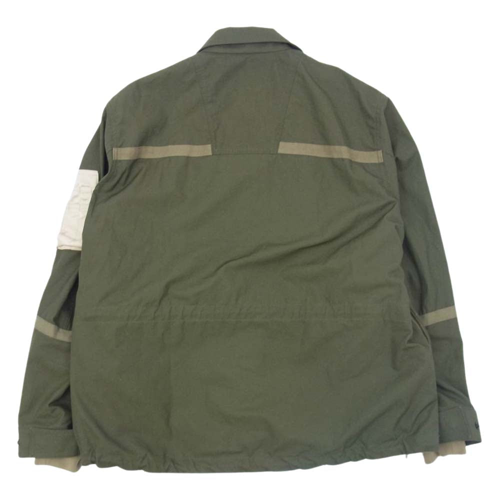 Sacai サカイ 22SS 22-02709M Nylon Twill Mix Blouson ナイロンツイル ミックス ブルゾン ドッキング ジャケット カーキ系 3【美品】【中古】