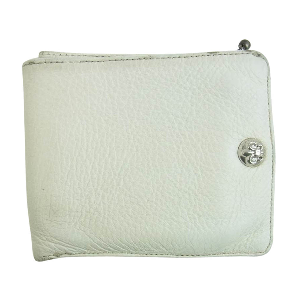 CHROME HEARTS クロムハーツ（原本無） 1スナップ BSフレアボタン ホワイトレザー ウォレット ホワイト系【中古】
