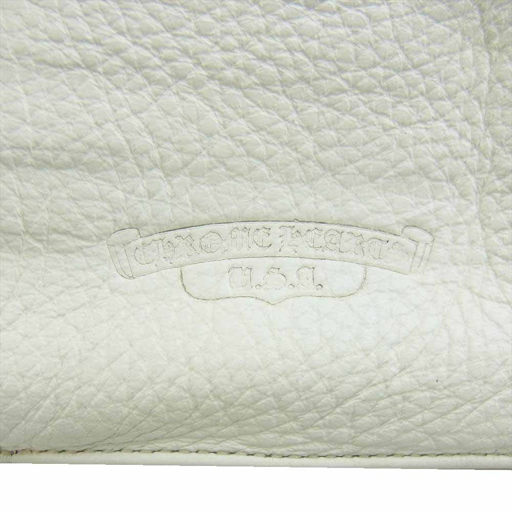 CHROME HEARTS クロムハーツ（原本無） 1スナップ BSフレアボタン ホワイトレザー ウォレット ホワイト系【中古】