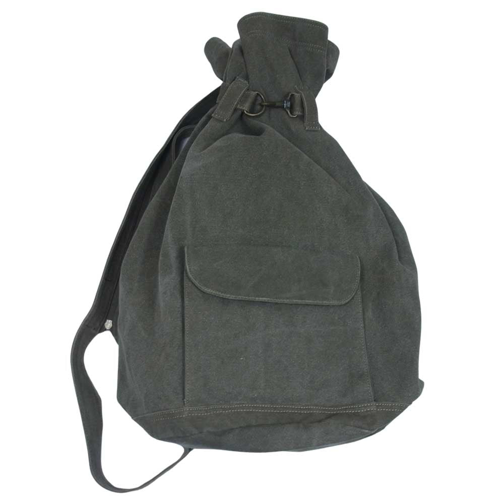 ナチュラル フライト ミリタリー 帆布 バッグ リュック カーキ系【中古】