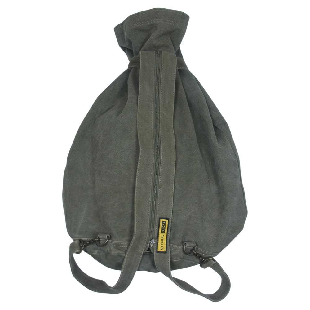 ナチュラル フライト ミリタリー 帆布 バッグ リュック カーキ系【中古】