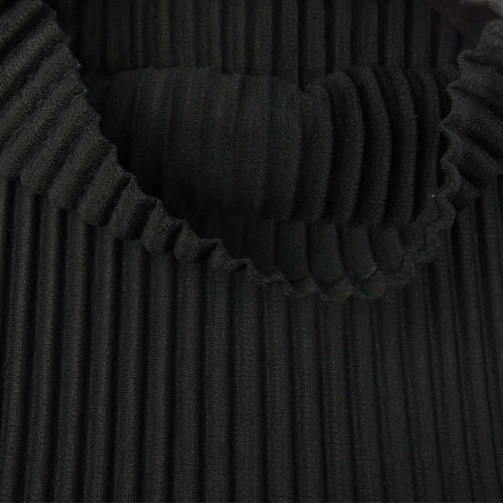 ISSEY MIYAKE イッセイミヤケ HOMME PLISSE オムプリッセ HP55JK122 BASICS プリーツ加工 ボトルネック 長袖 Tシャツ ブラック系 2【新古品】【未使用】【中古】