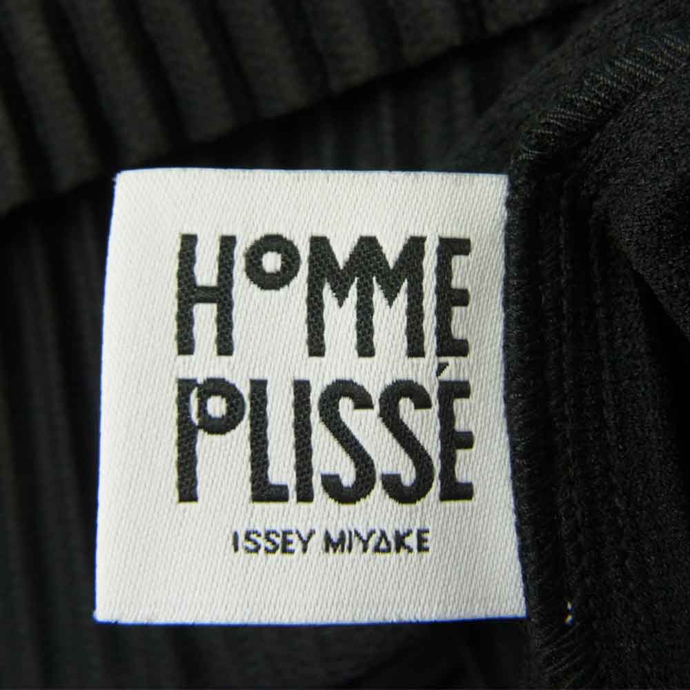 ISSEY MIYAKE イッセイミヤケ HOMME PLISSE オムプリッセ HP55JK122 BASICS プリーツ加工 ボトルネック 長袖 Tシャツ ブラック系 2【新古品】【未使用】【中古】