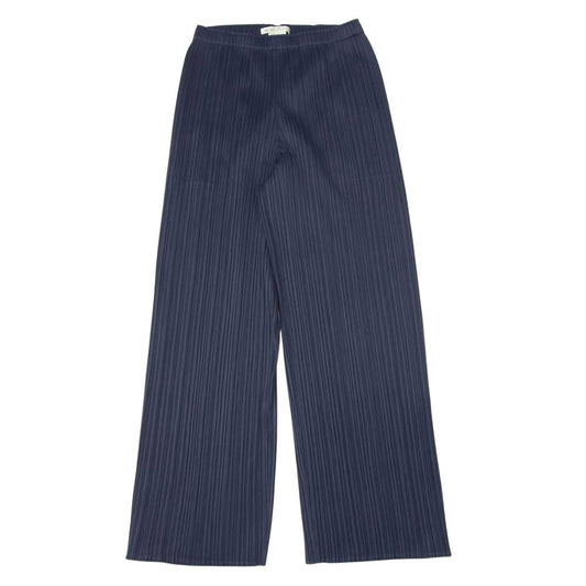 PLEATS PLEASE プリーツプリーズ イッセイミヤケ ISSEY MIYAKE イッセイミヤケ PP01-JF243 MONTHLY COLORS プリーツ加工 ストレート パンツ ネイビー系 3【美品】【中古】