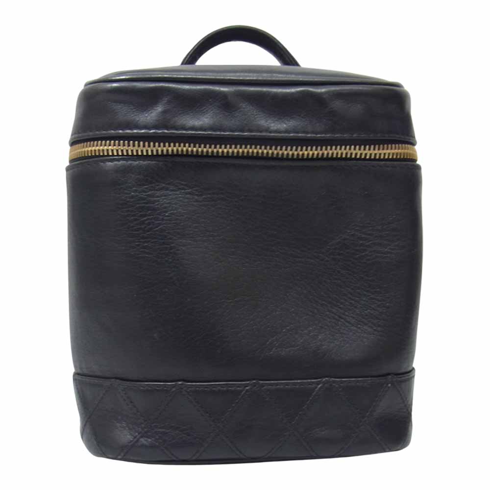 CHANEL シャネル ビコローレ ラムスキン バニティバッグ ブラック系【中古】
