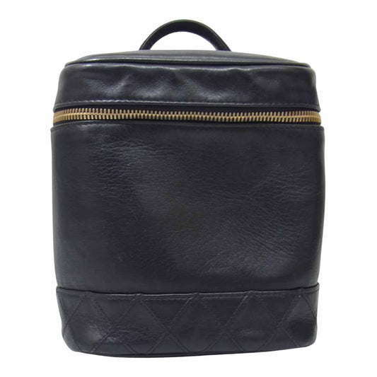 CHANEL シャネル ビコローレ ラムスキン バニティバッグ ブラック系【中古】