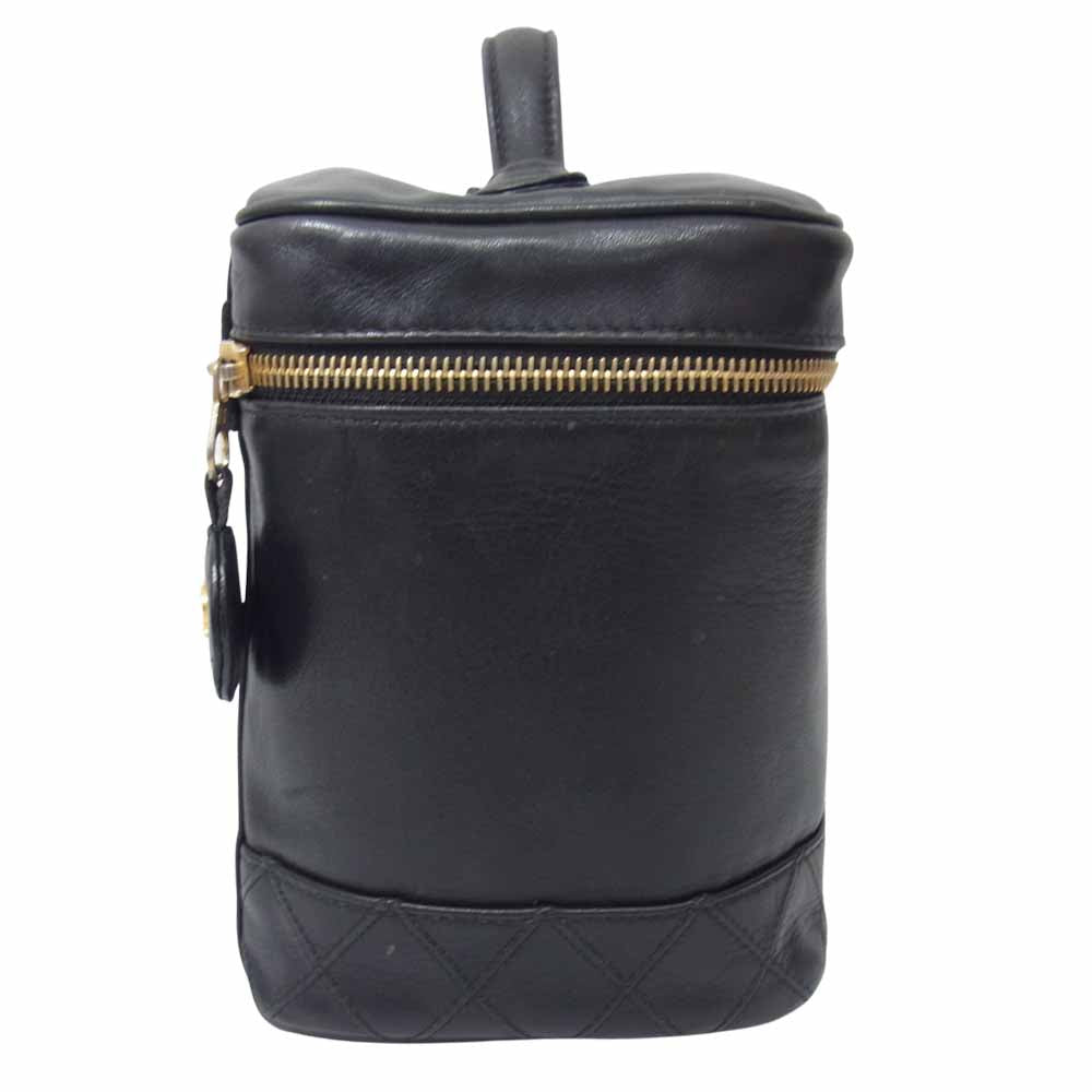 CHANEL シャネル ビコローレ ラムスキン バニティバッグ ブラック系【中古】