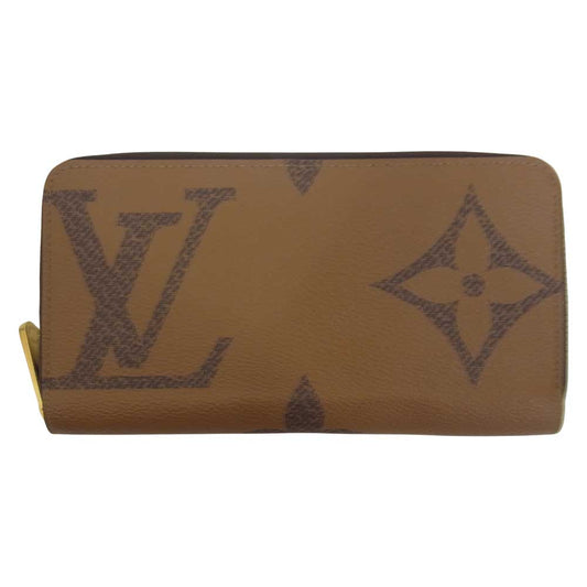 LOUIS VUITTON ルイ・ヴィトン M69353 モノグラム ジャイアント リバース ジッピー ウォレット ブラウン系【美品】【中古】