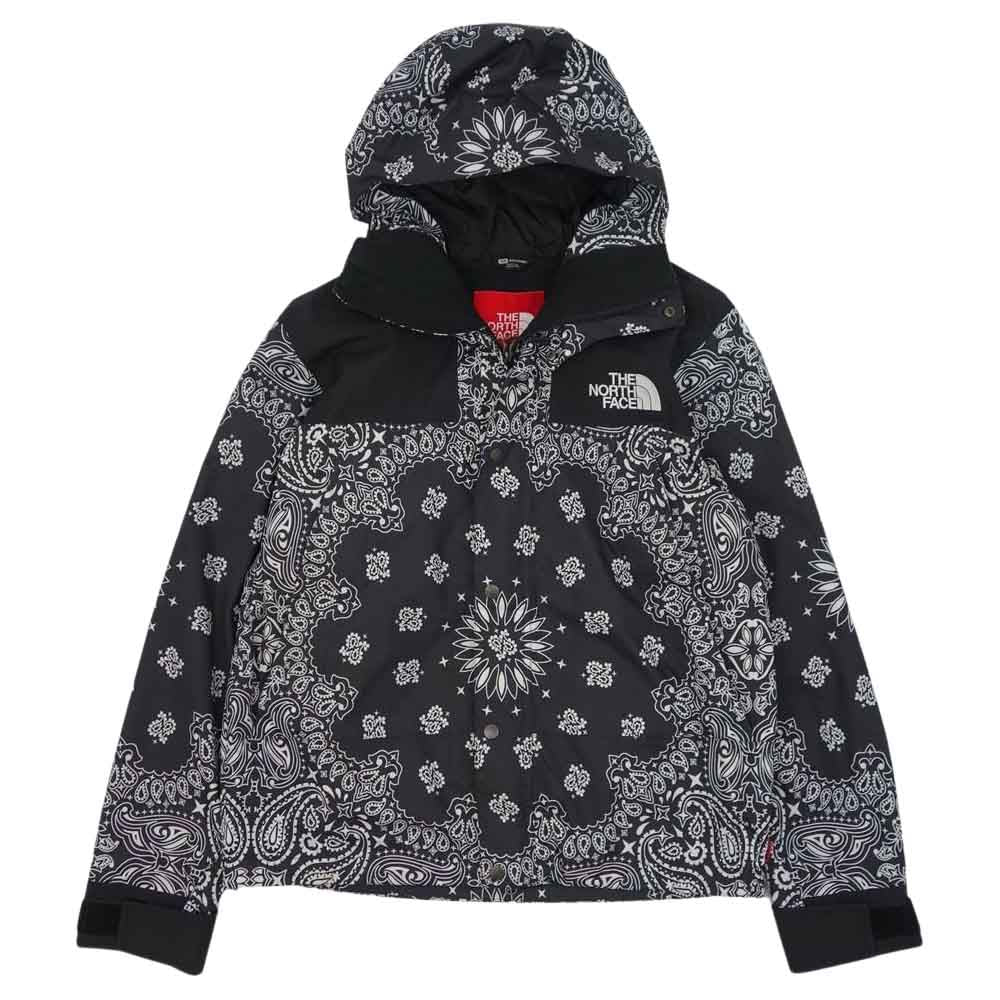 Supreme シュプリーム 14AW × The North Face ノースフェイス BANDANA MOUNTAIN PARKA バンダナ マウンテンパーカ ジャケット ブラック系 M【中古】