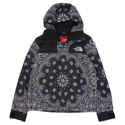 Supreme シュプリーム 14AW × The North Face ノースフェイス BANDANA MOUNTAIN PARKA バンダナ マウンテンパーカ ジャケット ブラック系 M【中古】