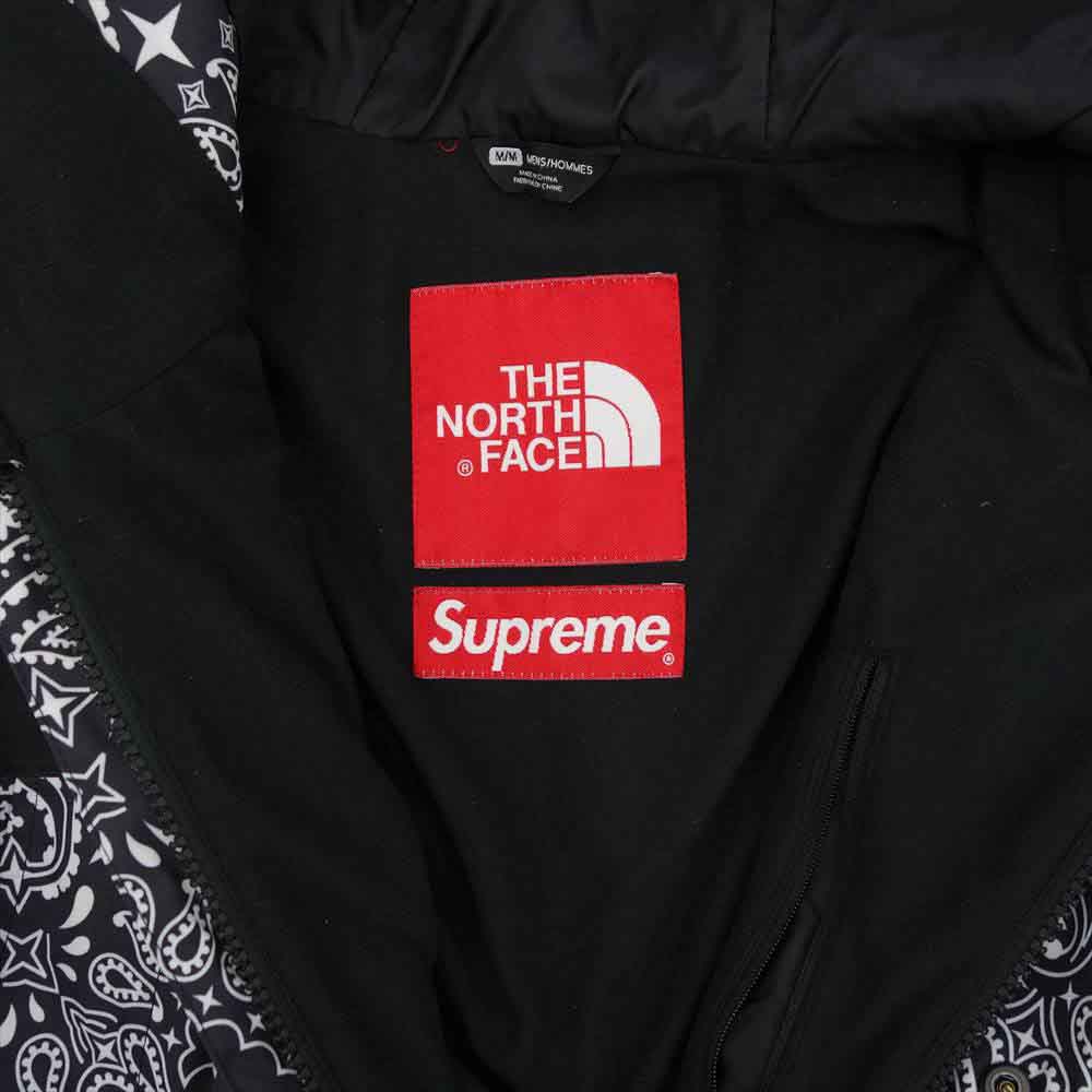 Supreme シュプリーム 14AW × The North Face ノースフェイス BANDANA MOUNTAIN PARKA バンダナ マウンテンパーカ ジャケット ブラック系 M【中古】