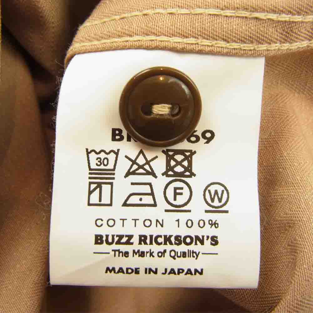 Buzz Rickson's バズリクソンズ BR38669 HERRINGBONE WORK SHIRTS へリンボーン 半袖 ワーク シャツ ベージュ系 16～16.5【美品】【中古】