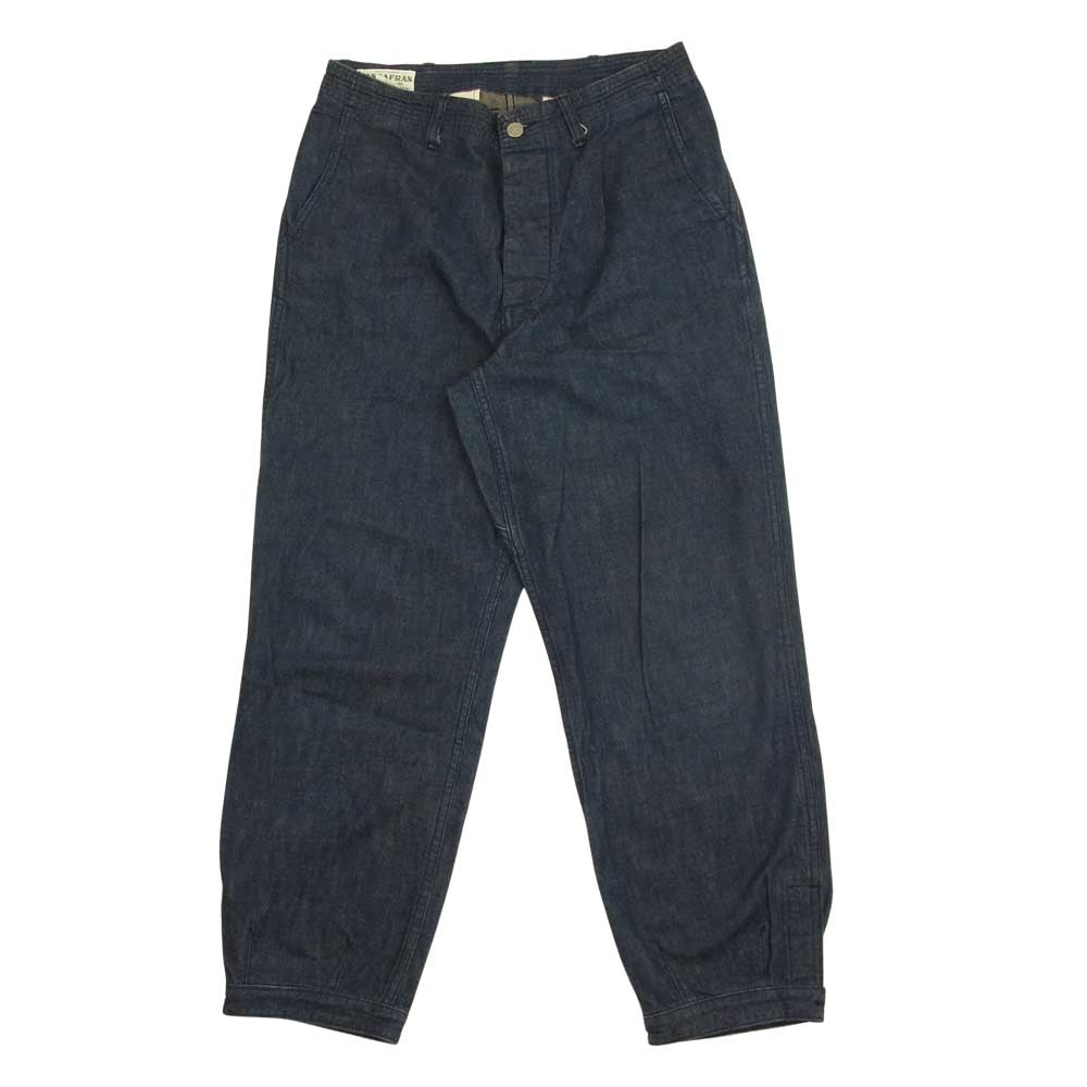 SASAFRAS ササフラス Sprayer Pant 1/2 スプレイヤー デニム テーパード パンツ インディゴブルー系 S【中古】