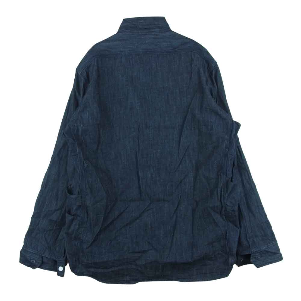 SASAFRAS ササフラス Gardener Shirt デニム チンストラップ サイド ポケット 長袖 シャツ インディゴブルー系 S【中古】