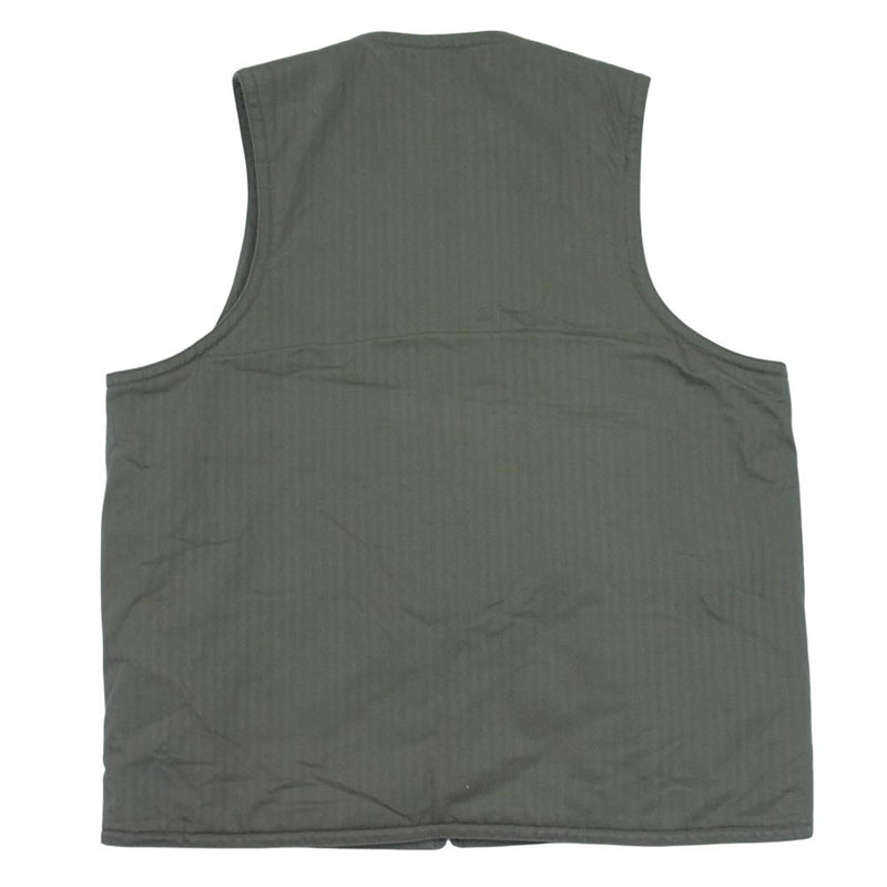 Buzz Rickson's バズリクソンズ BRI14886 WOOL PILE VEST リバーシブル ウール パール ヘリンボーン ベスト カーキ系 38【美品】【中古】