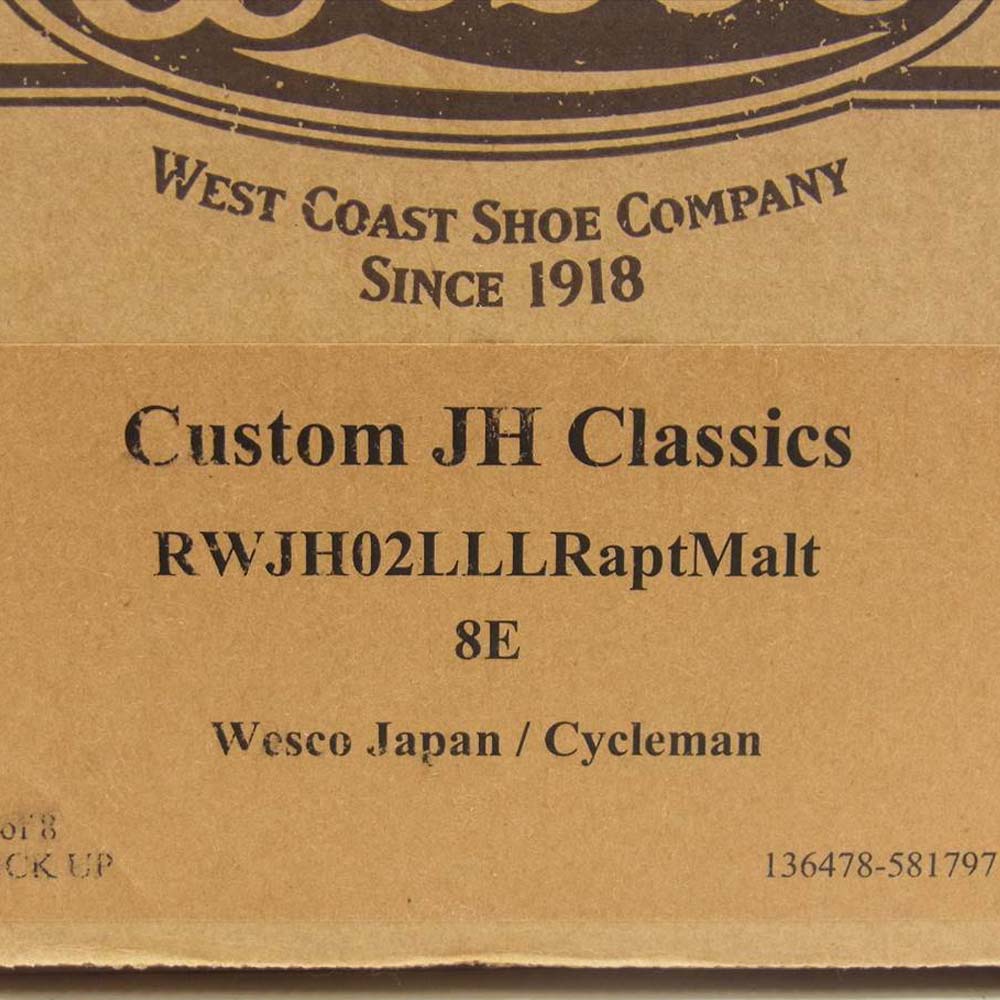 WESCO ウエスコ Custom JH Classics カスタム ジョンヘンリー クラシック ウィングチップ レザー シューズ ブラウン系 8 E【中古】