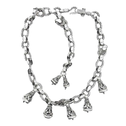 LEONARD KAMHOUT レナードカムホート ギャランティ付属 初期 カスタムオーダー品 5クレーンベル ミディアム 2クレーンベル スモール ウォレットチェーン シルバー系【中古】