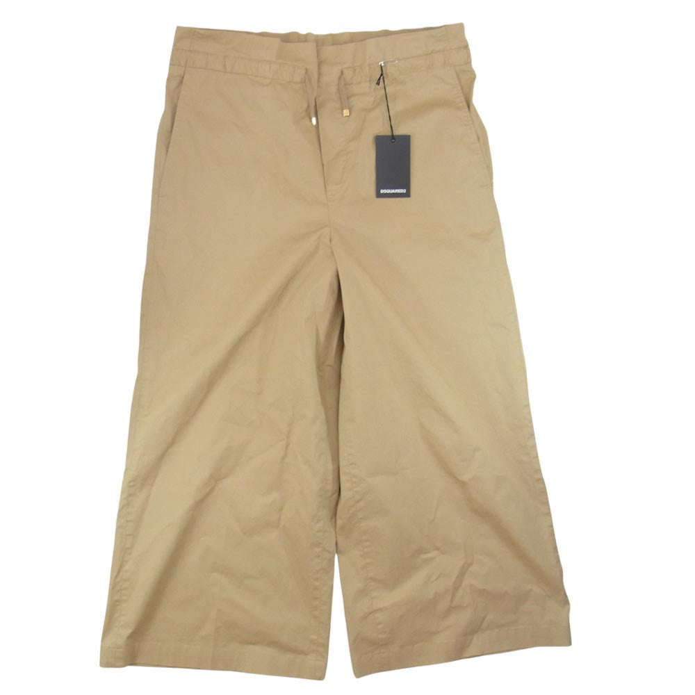 DSQUARED2 ディースクエアード 国内正規品 コットン イージー ワイドパンツ ベージュ系 38【美品】【中古】