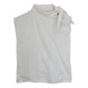 MAISON MARGIELA メゾンマルジェラ MM6 S32NC0515 S51058 White cotton jersey top タイカラー フレンチスリーブ カットソー ホワイト系 S【中古】