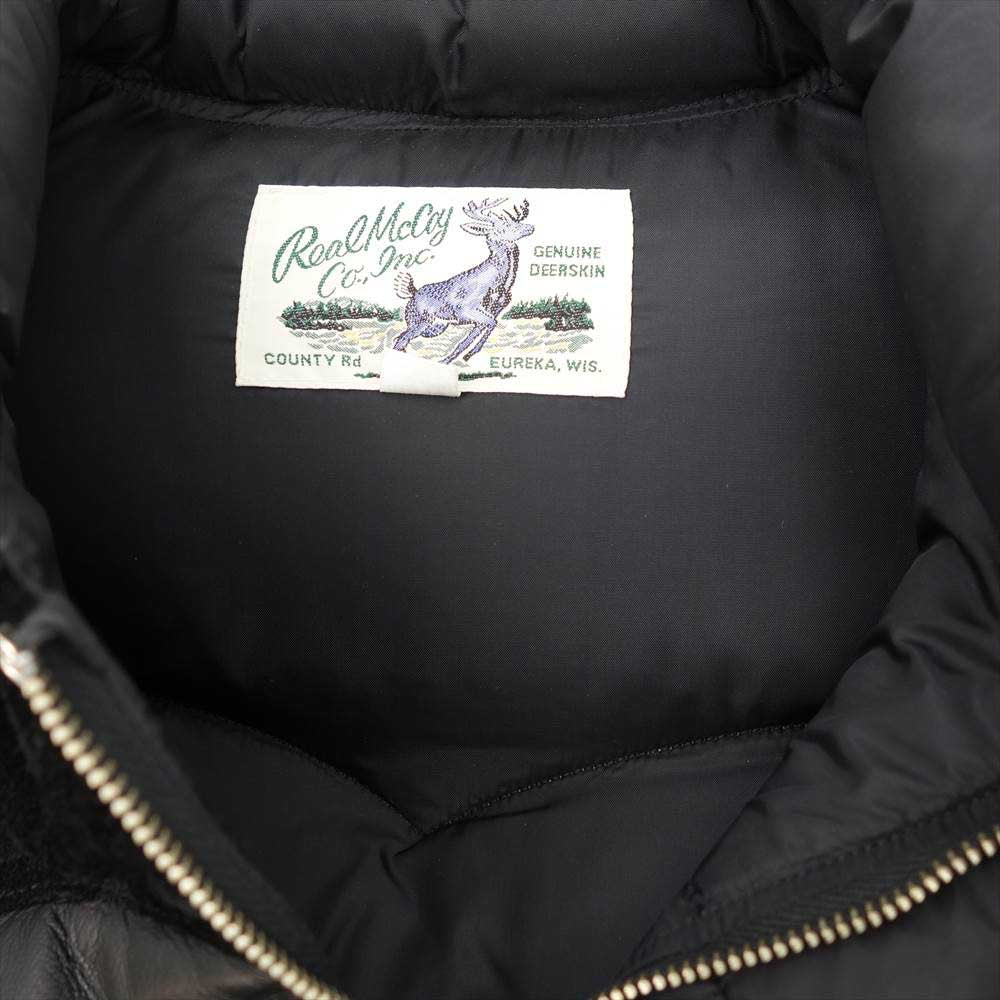 The REAL McCOY'S ザリアルマッコイズ MJ10145 DEERSKIN DOWN VEST ディアスキン スエード 切替 ダウン ベスト ブラック系 38【中古】