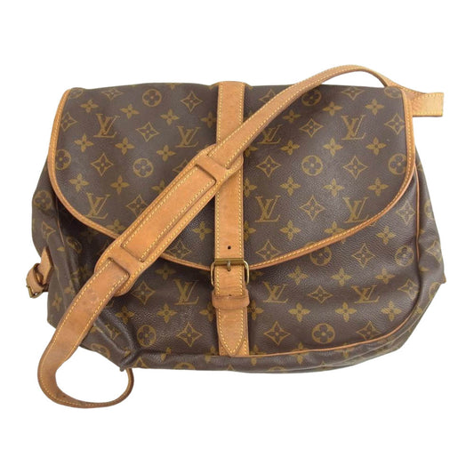 LOUIS VUITTON ルイ・ヴィトン M42254  モノグラム ソミュール35 ショルダーバッグ ブラウン系【中古】