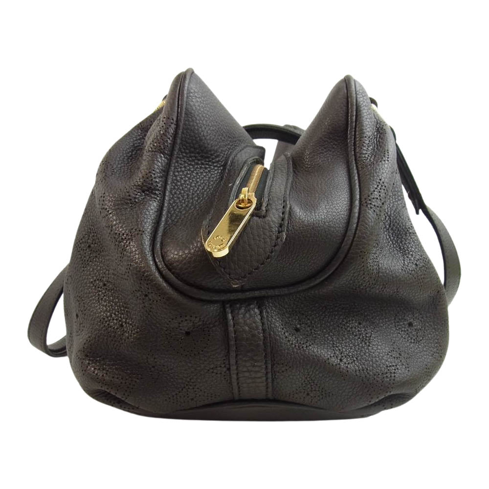 LOUIS VUITTON ルイ・ヴィトン M97051 モノグラム マヒナ ルナー PM バッグ ダークブラウン系【中古】