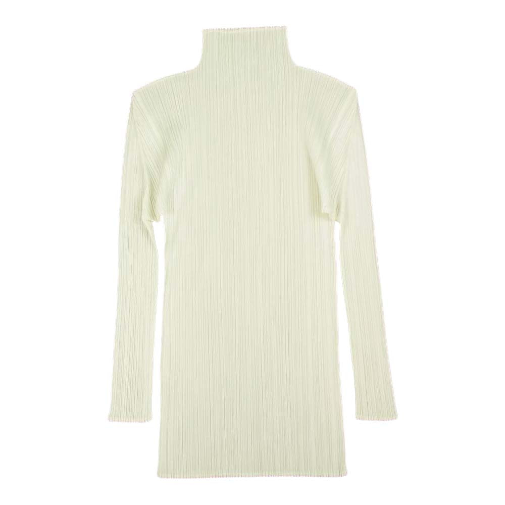 PLEATS PLEASE プリーツプリーズ イッセイミヤケ PP72-JK604 プリーツ加工 ハイネック 長袖カットソー ホワイト系 3【中古】