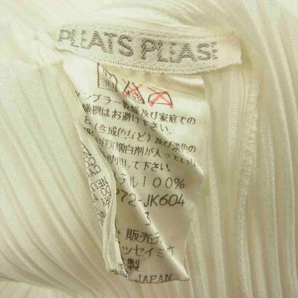PLEATS PLEASE プリーツプリーズ イッセイミヤケ PP72-JK604 プリーツ加工 ハイネック 長袖カットソー ホワイト系 3【中古】