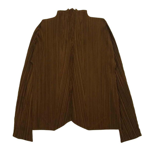 PLEATS PLEASE プリーツプリーズ イッセイミヤケ PP23-JJ141 プリーツ加工 スキッパー プルオーバー ブラウス カーキ系 3【美品】【中古】